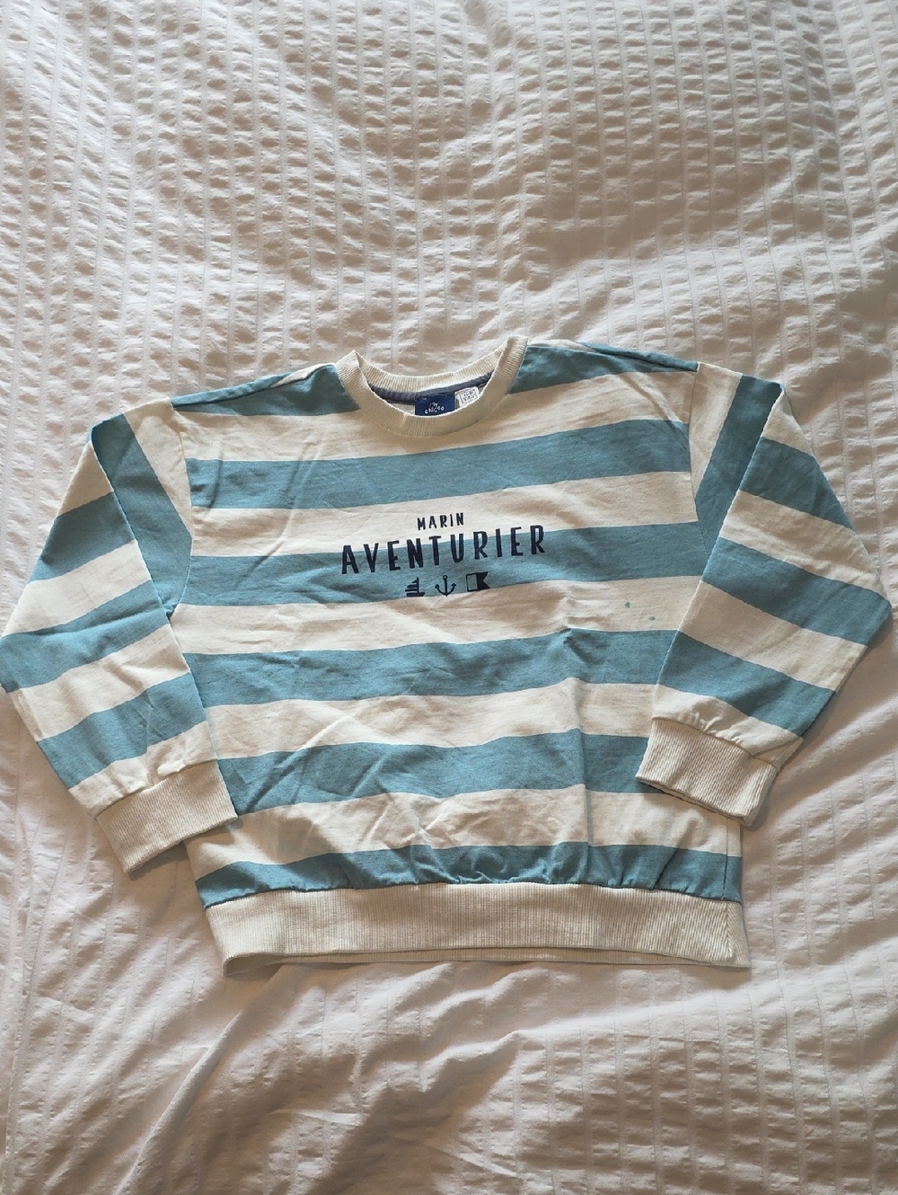 My Chicco Blue and White Striped Crewneck Sweater Boys Size 8
